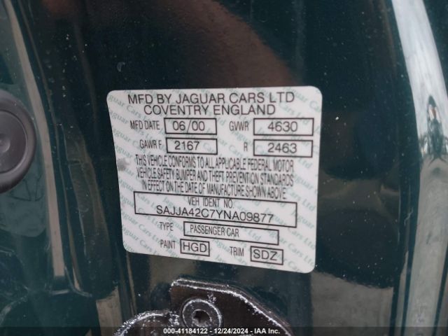 2000 JAGUAR XK8 SAJJA42C7YNA09877 Photo 8