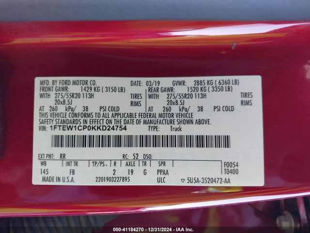 Ford F-150 Xlt 2019 1FTEW1CP0KKD24754 Image 9