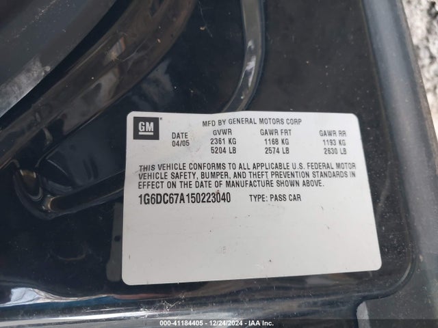2005 CADILLAC STS 1G6DC67A150223040 Photo 8