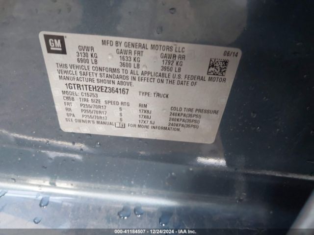 1GTR1TEH2EZ364167 GMC SIERRA 1500