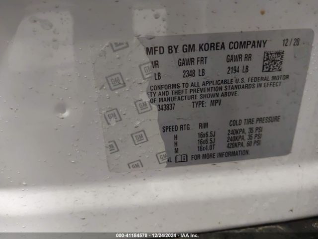 KL7CJNSB7MB343837 Chevrolet Trax Awd Ls