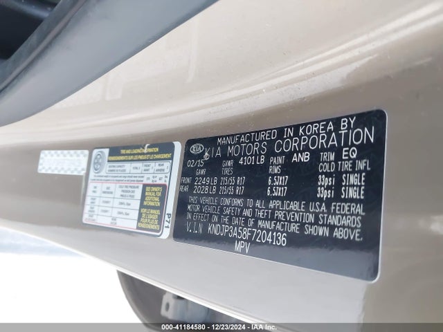 KIA SOUL + 2015 KNDJP3A58F7204136 Image 9