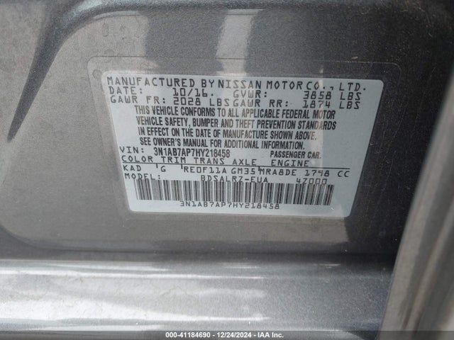 Nissan SENTRA SR 2017 3N1AB7AP7HY218458 Image 9