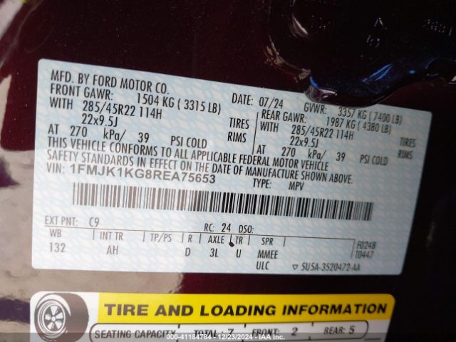 1FMJK1KG8REA75653 Ford Expedition Limited Max