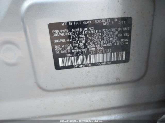 JF2SJAEC0EH507893 Subaru Forester 2.5i Premium