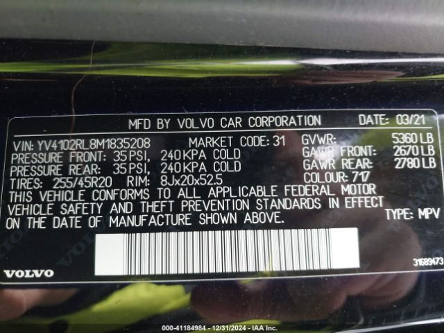 YV4102RL8M1835208 Volvo Xc60 T5 Inscription