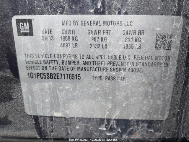 1G1PC5SB2E7170515 Chevrolet Cruze 1lt Auto