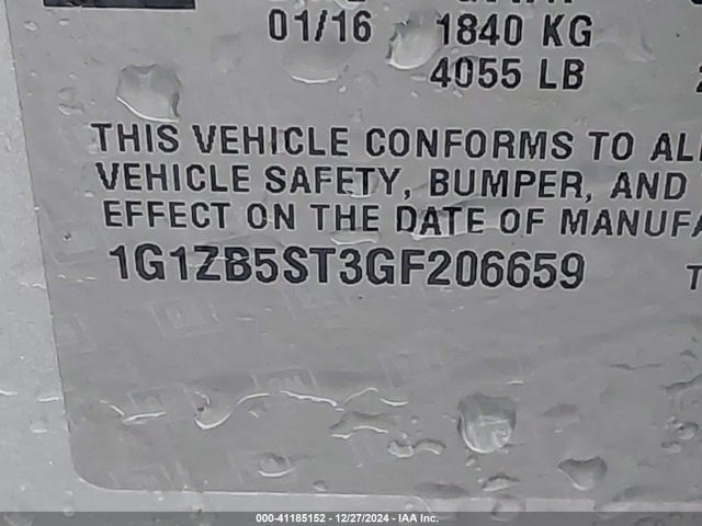 Chevrolet MALIBU LS 2016 1G1ZB5ST3GF206659 Image 9