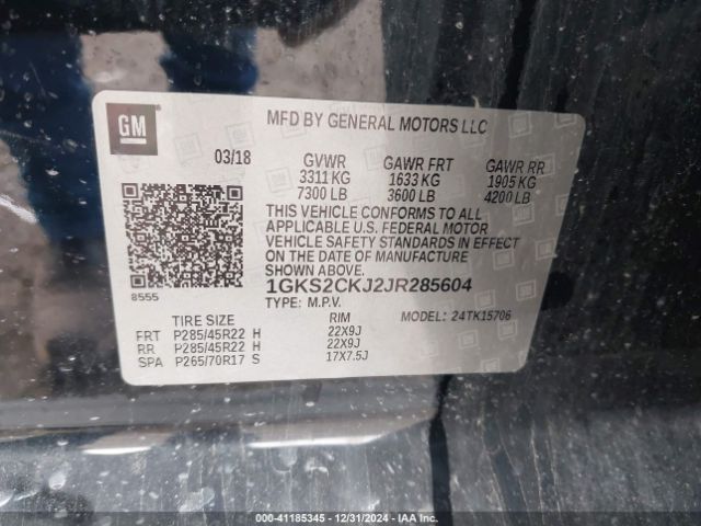 1GKS2CKJ2JR285604 GMC YUKON DENALI