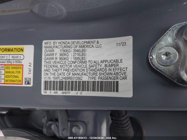 19XFL2H88RE010562 Honda Civic Sport