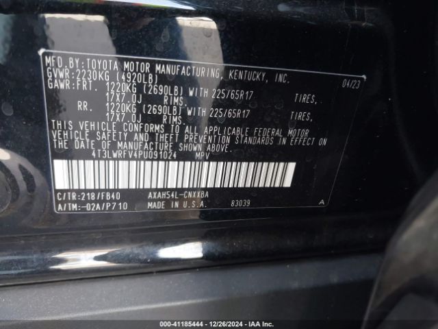 4T3LWRFV4PU091024 Toyota Rav4 Hybrid Le