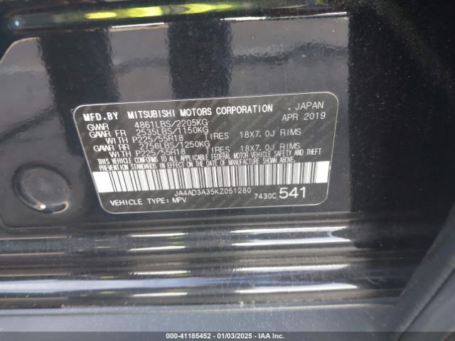 JA4AD3A35KZ051280 Mitsubishi Outlander Sel