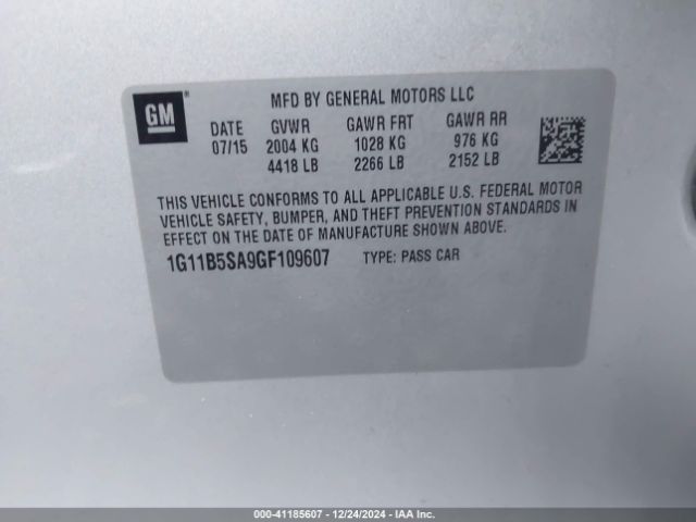 1G11B5SA9GF109607 Chevrolet Malibu Limited Ls