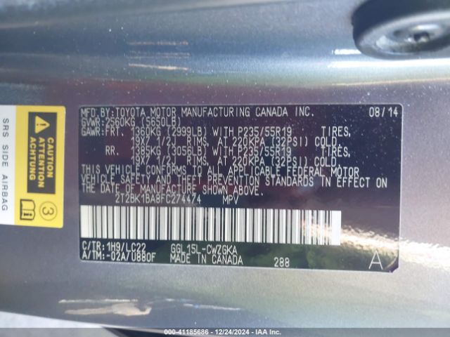 2T2BK1BA8FC274474 Lexus Rx 350 F Sport