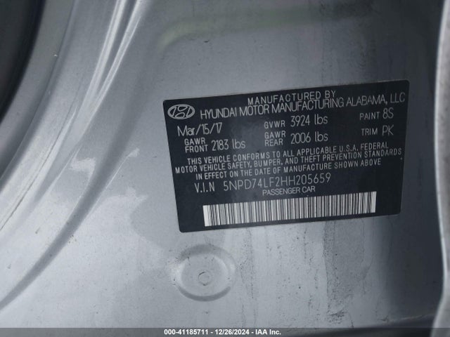 Hyundai ELANTRA SE 2017 5NPD74LF2HH205659 Image 9