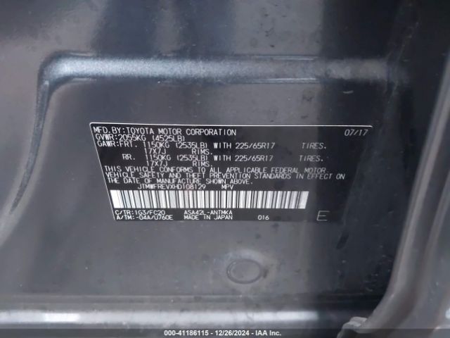 JTMWFREVXHD108129 Toyota Rav4 Xle