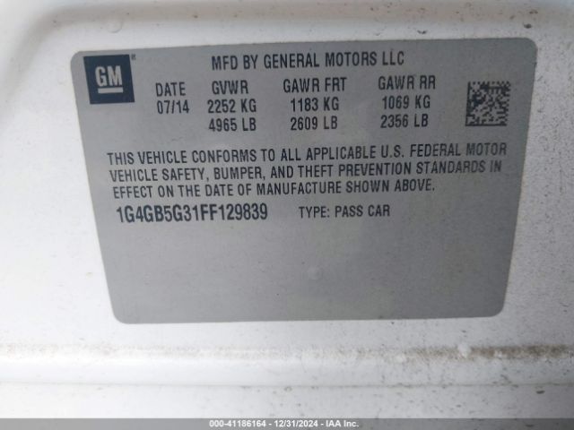 1G4GB5G31FF129839 Buick Lacrosse Leather