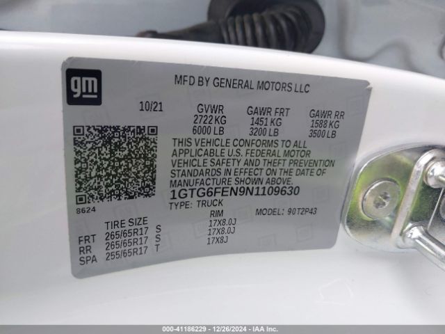 1GTG6FEN9N1109630 GMC Canyon 4wd  Short Box At4 - Leather