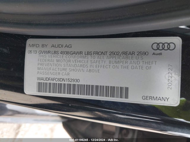 2013 AUDI A6 WAUDFAFC6DN152930 Photo 8