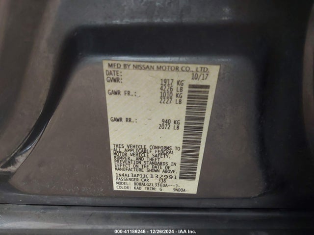 Nissan Altima 2.5 S 2018 1N4AL3AP1JC132991 Image 9