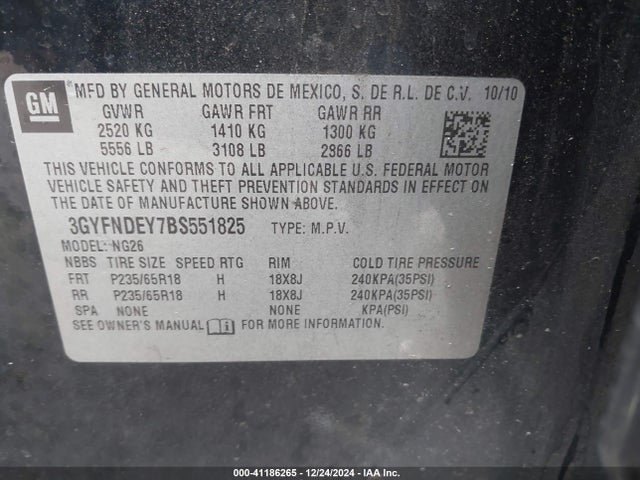 2011 CADILLAC SRX 3GYFNDEY7BS551825 Photo 8