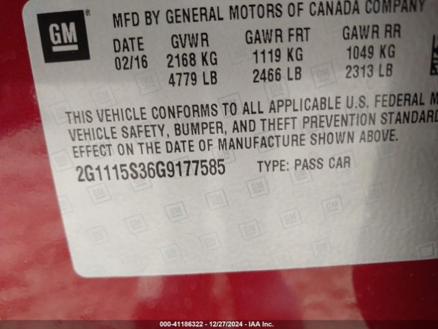 2G1115S36G9177585 Chevrolet Impala 2lt