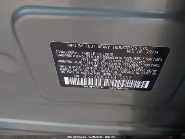 JF2SJABC4FH479957 Subaru Forester 2.5i