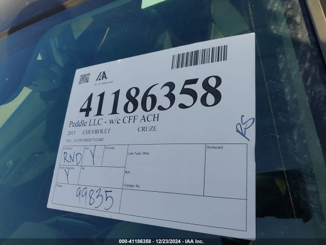 1G1PE5SBXF7162481 Chevrolet Cruze 2lt Auto