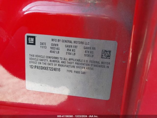 1G1PA5SHXE7224816 Chevrolet Cruze Ls Auto