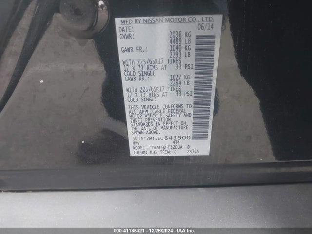 Nissan ROGUE SV 2014 5N1AT2MT1EC843900 Image 9