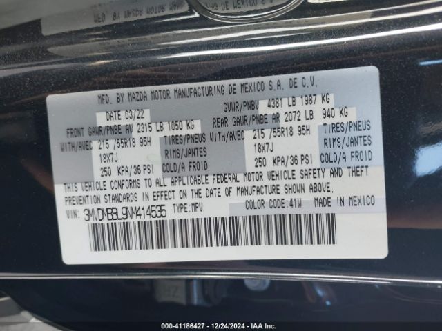 3MVDMBBL9NM414535 Mazda Cx-30 Select