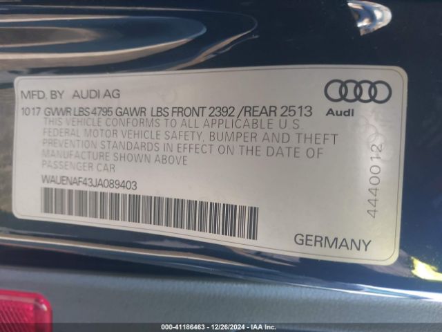 WAUENAF43JA089403 Audi A4 2.0t Premium/2.0t Tech Premium