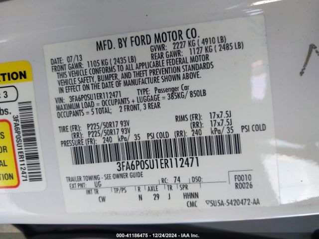 3FA6P0SU1ER112471 Ford Fusion Energi Titanium