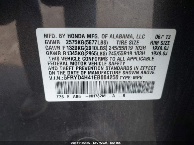 5FRYD4H41EB004250 Acura Mdx Technology Package