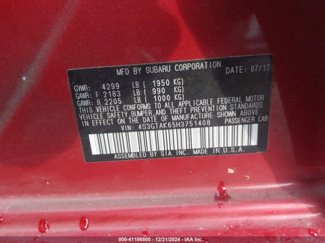 4S3GTAK65H3751408 Subaru Impreza 2.0i Sport