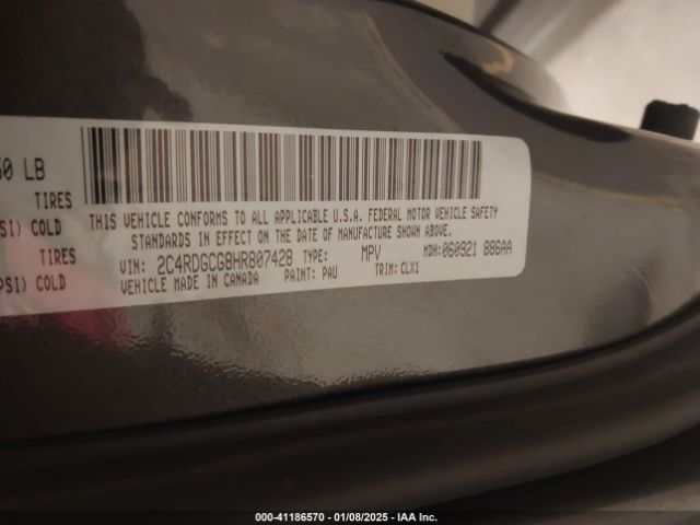 2C4RDGCG8HR807428 Dodge Grand Caravan Sxt