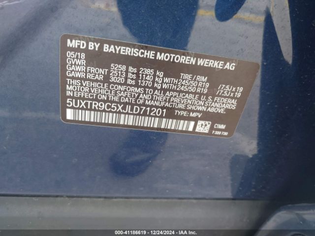 5UXTR9C5XJLD71201 BMW X3 Xdrive30i