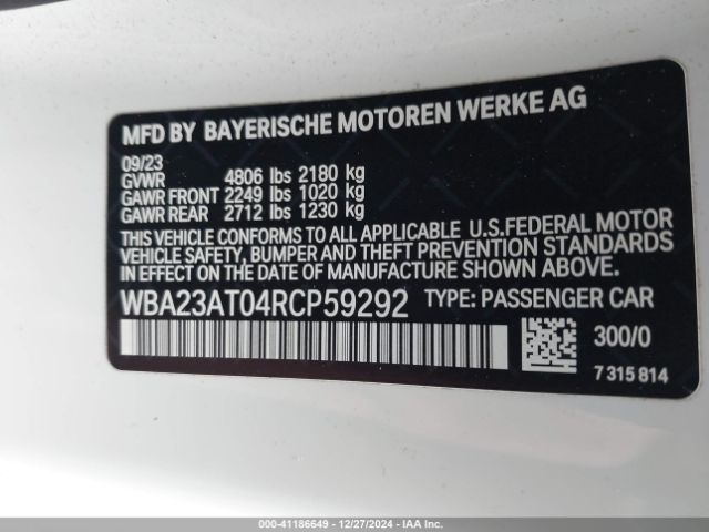 WBA23AT04RCP59292 BMW 4 Series 430i