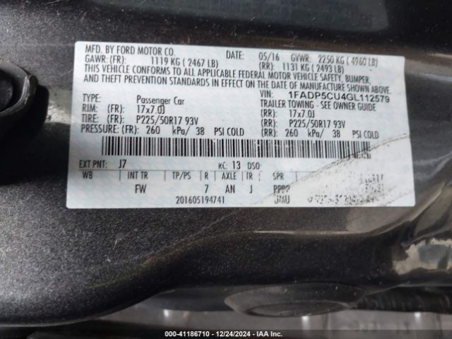 1FADP5CU4GL112579 Ford C-max Energi Sel