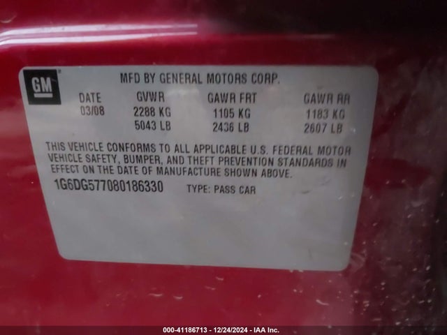 2008 CADILLAC CTS 1G6DG577080186330 Photo 8