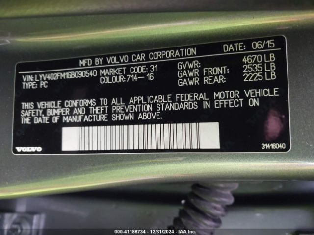 LYV402FM1GB090540 Volvo S60 Inscription T5 Drive-e Platinum