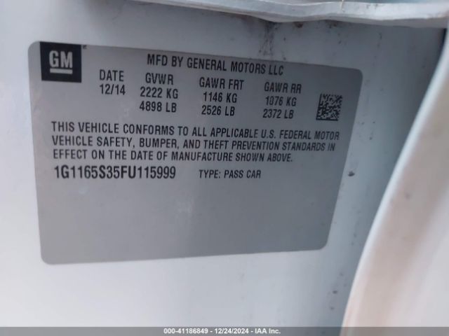 1G1165S35FU115999 Chevrolet IMPALA 2LZ