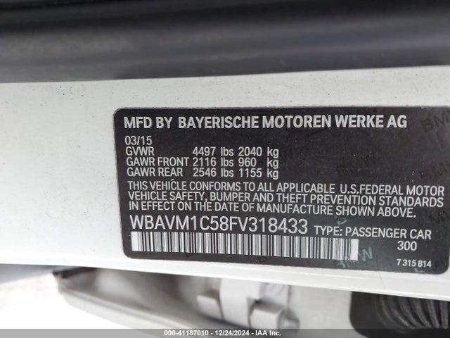 WBAVM1C58FV318433 BMW X1 Sdrive28i