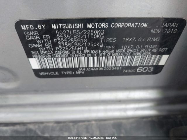 2019 MITSUBISHI OUTLANDER JA4JZ4AX9KZ023461 Photo 8