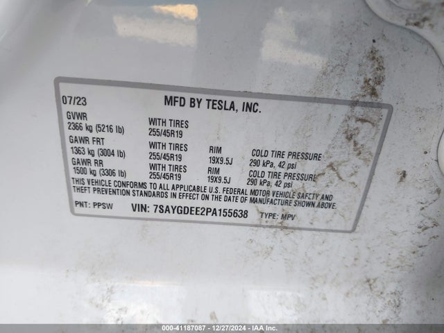 2023 TESLA MODEL Y 7SAYGDEE2PA155638 Photo 8