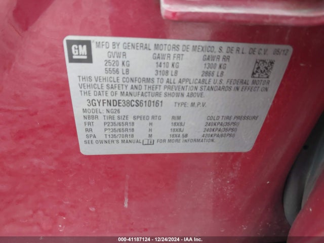 2012 CADILLAC SRX 3GYFNDE38CS610161 Photo 8