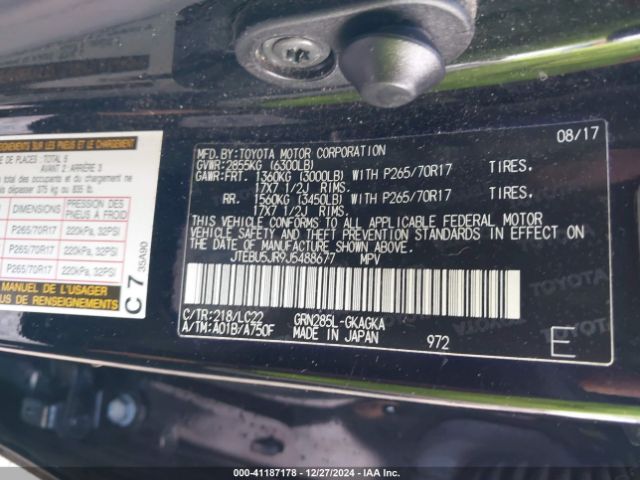 2018 TOYOTA 4RUNNER JTEBU5JR9J5488677 Photo 8