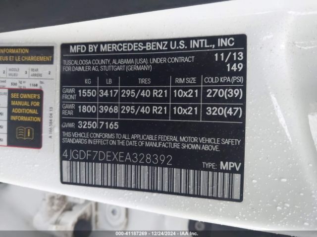 4JGDF7DEXEA328392 Mercedes-Benz Gl 550 4matic