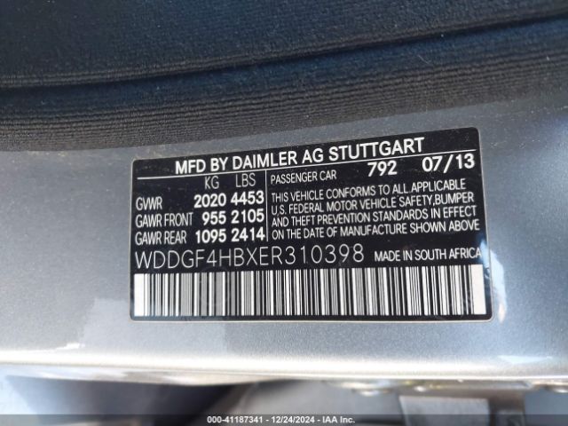 WDDGF4HBXER310398 Mercedes-Benz C 250 Luxury/sport
