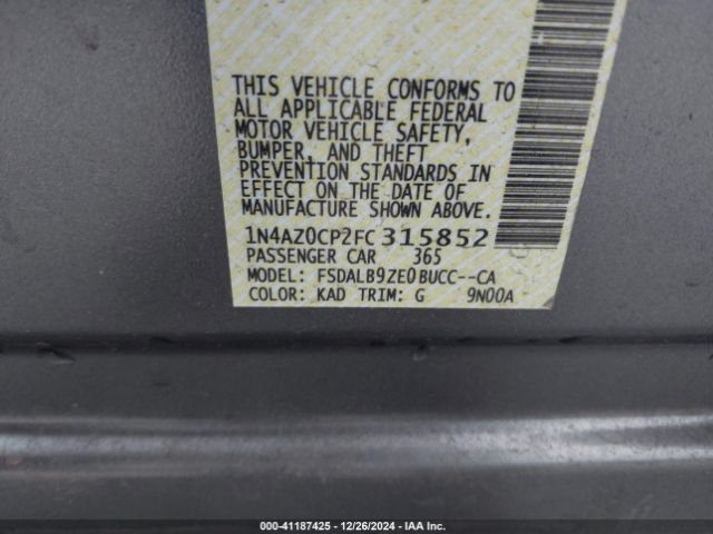 1N4AZ0CP2FC315852 Nissan LEAF S